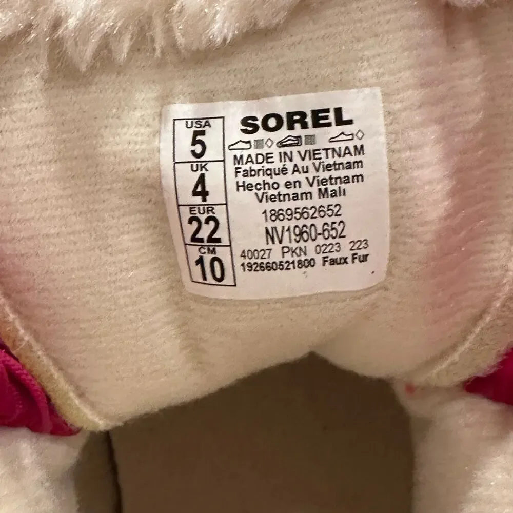 Sorel Snow Commander Boots sz 5 Pink Waterproof Insulated Snow Boots Winter Boot
